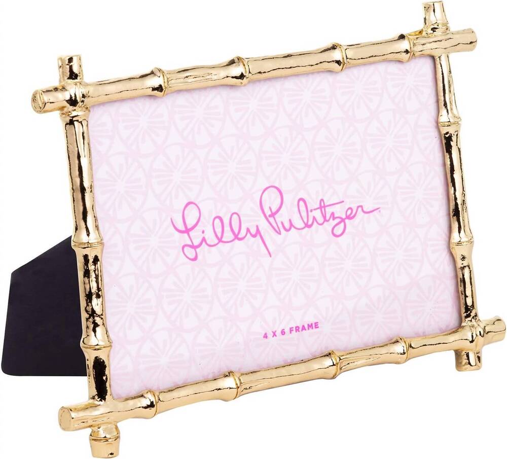 NEW LILLY PULITZER bamboo picture frame - 4" x 6" in gold
